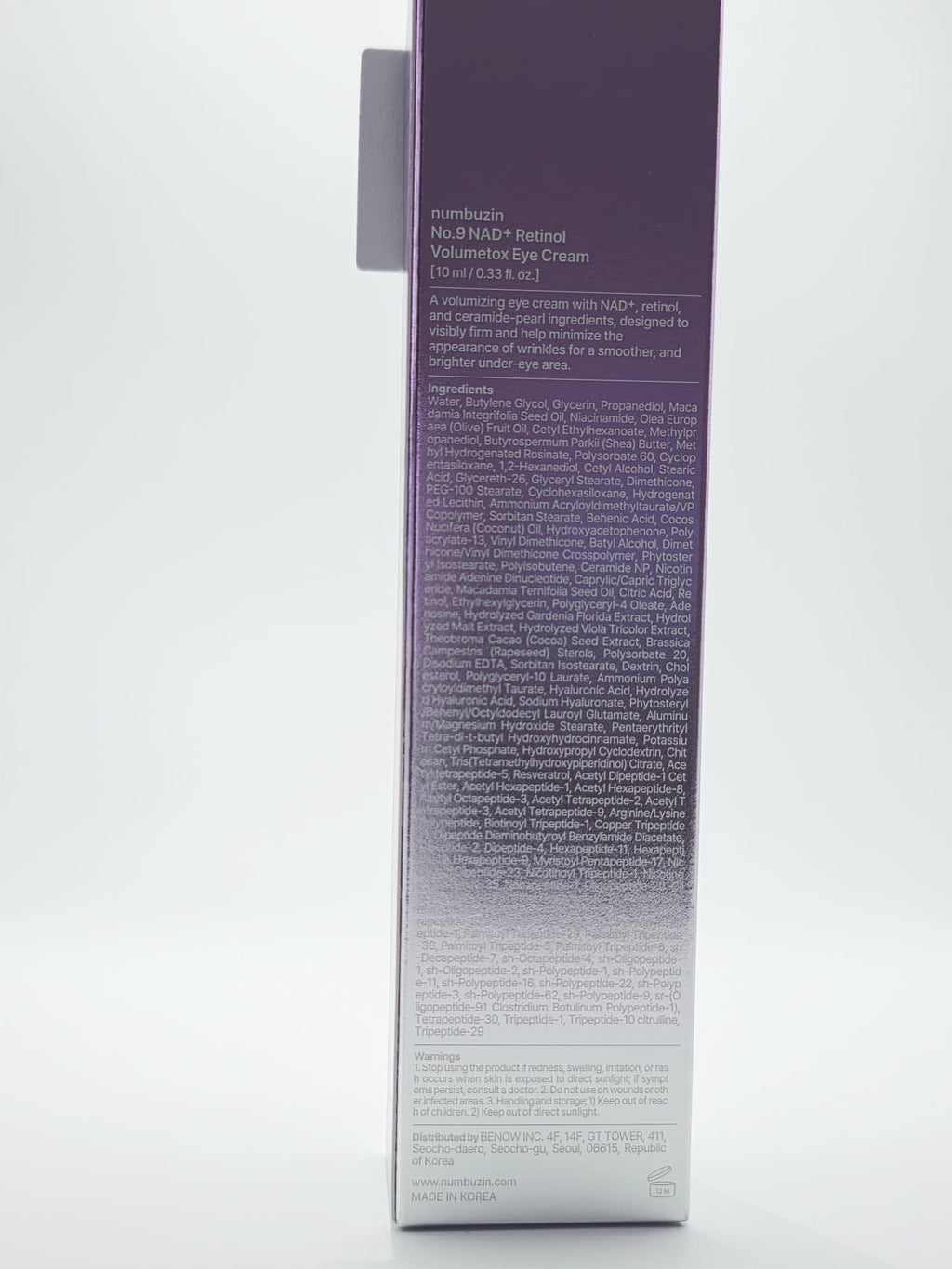 Numbuzin No.9 NAD+ Retinol Volumetox Eye Cream 10ml